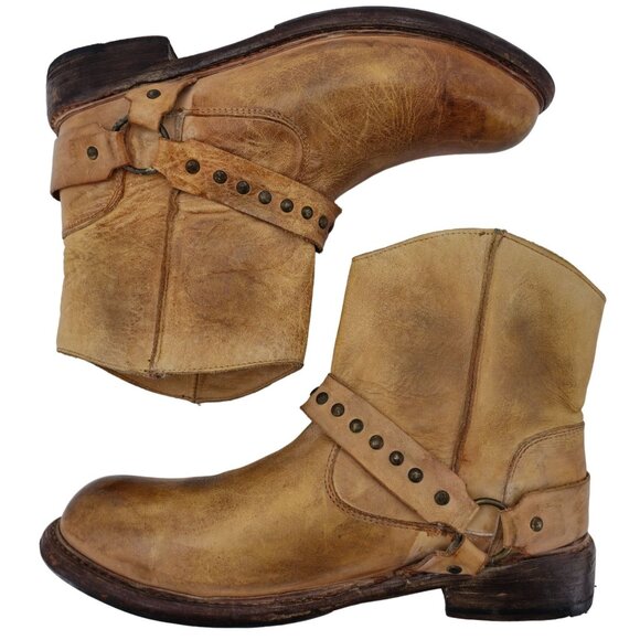 Bed Stu Cobbler Series Exeter Women's 10 Distressed Leather Harness Ankle Boots - Picture 4 of 14